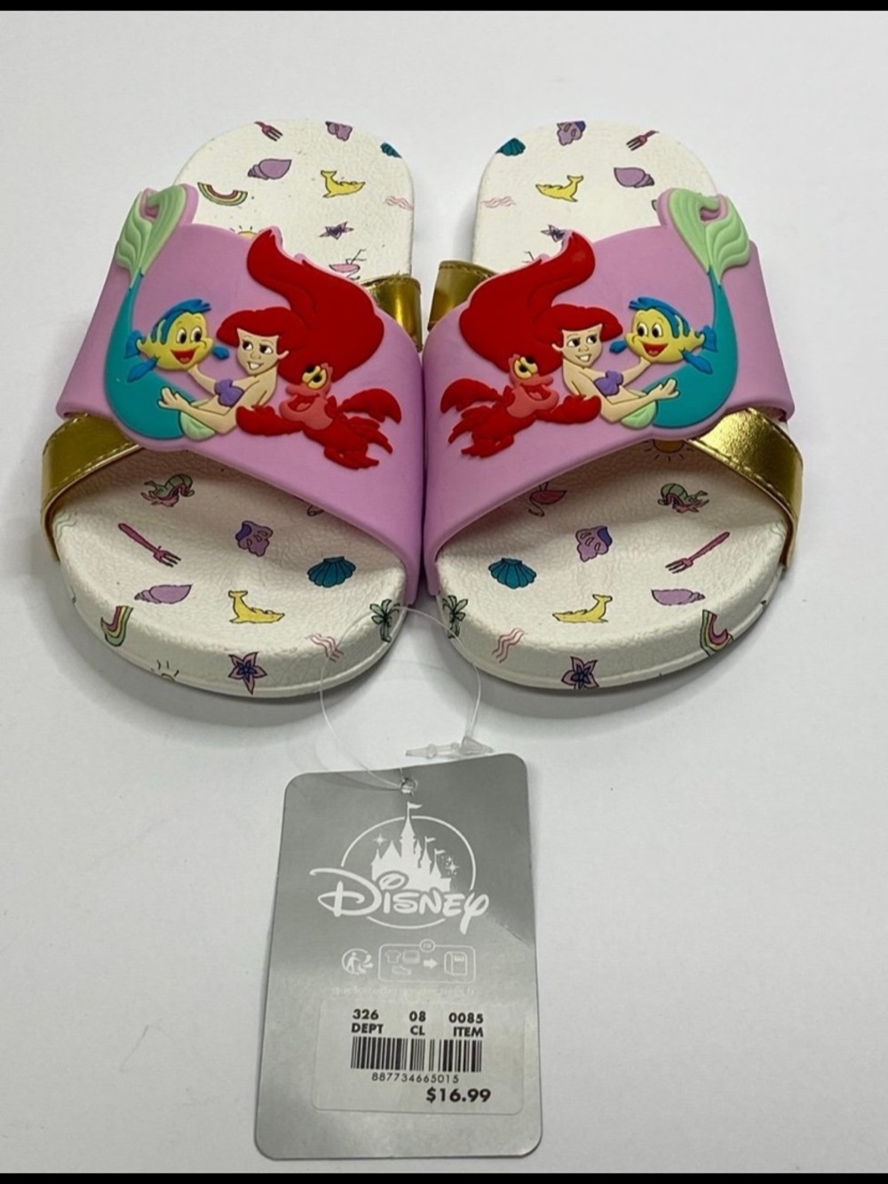 Disney The Little Mermaid Ariel Slides Girls Sandals Size 13-1. New